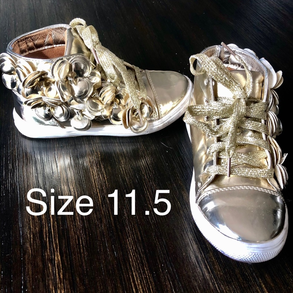 Girls Gold sneakers size 11.5